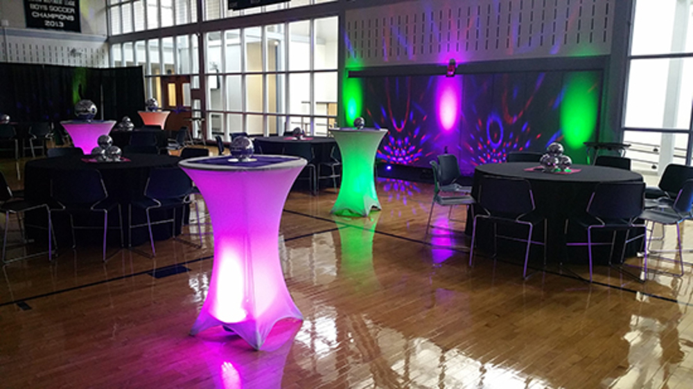 Example of 16 Uplights in a Gym