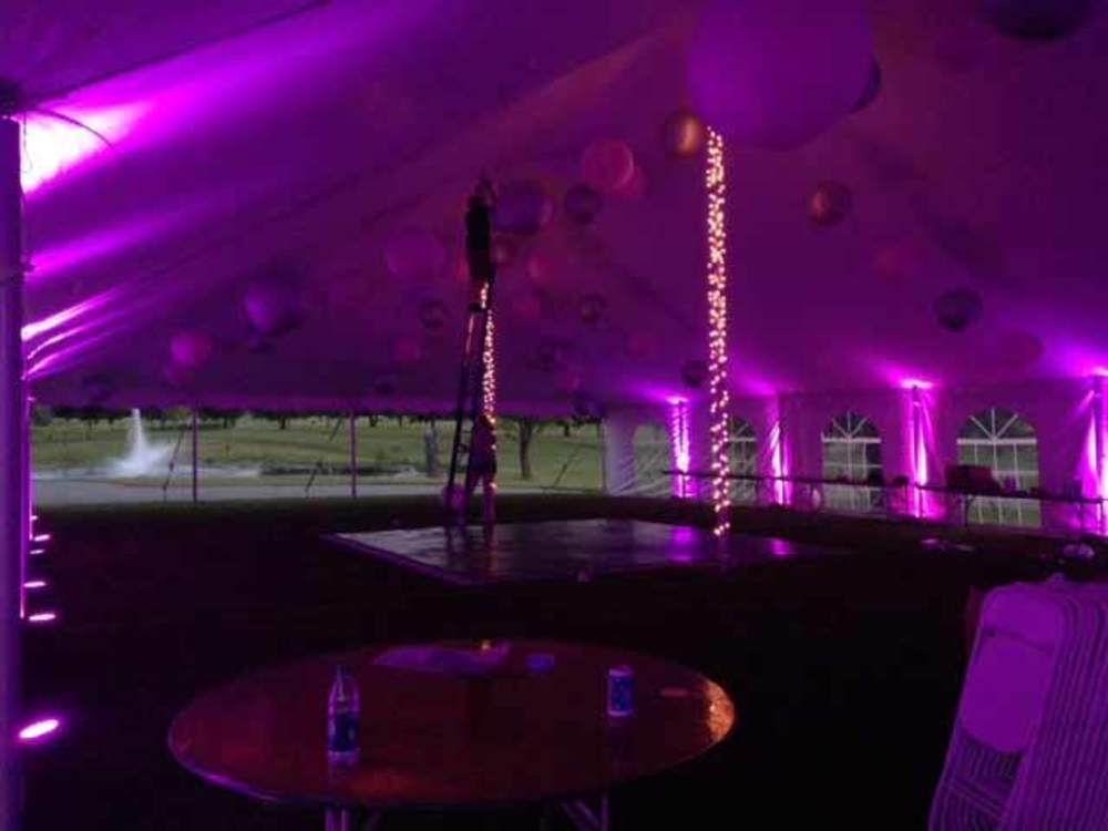 Lighting the inside of a tent