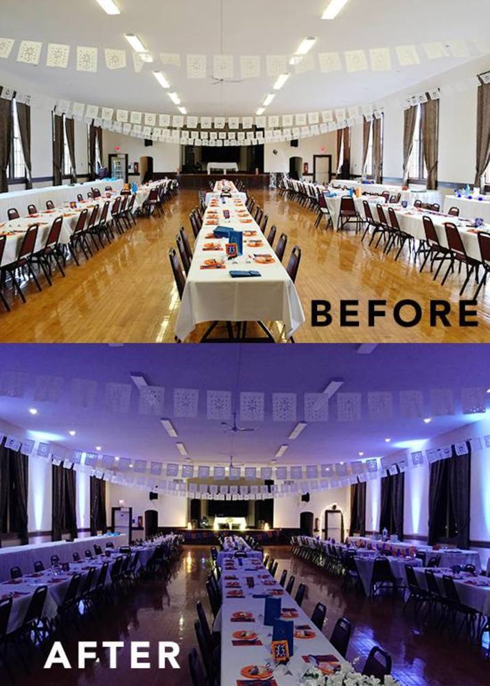 Before and After Uplighting in Indiana