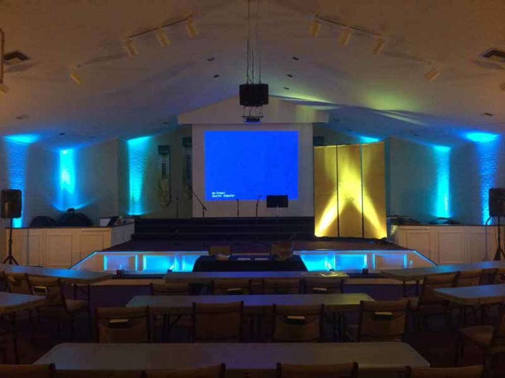 Stage lighting at the Lilburn Alliance Church